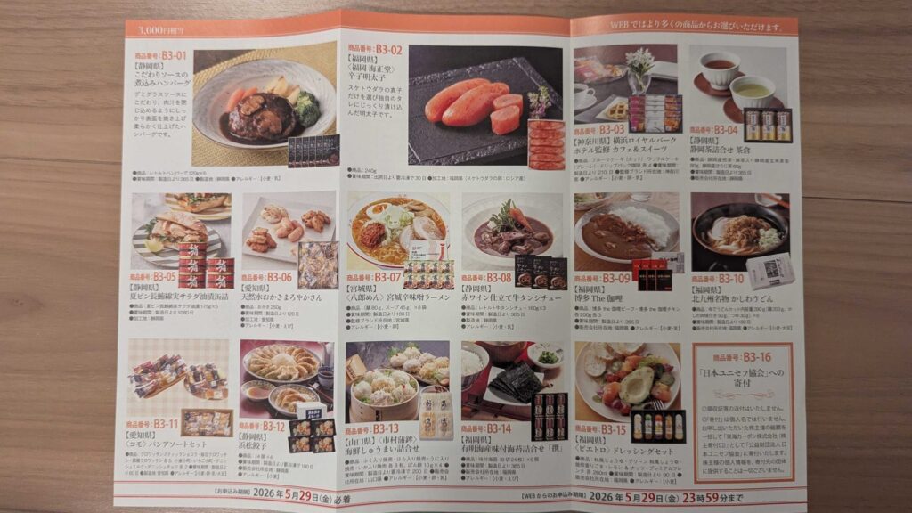 5301 東海カーボン 株主優待 12月優待 3,000円相当のカタログ