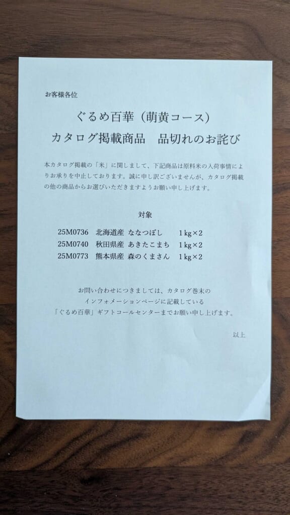3434 アルファ 株主優待 3月優待 カタログ掲載商品の品切れのお詫び